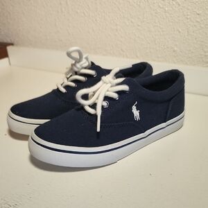 Ralph Lauren Navy Sneakers with White Laces